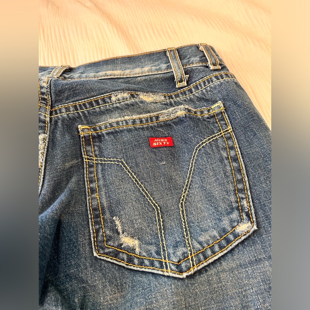 Miss Sixty Low Waist Denim Jeans Flare Dark Blue EUC - Picture 3 of 12
